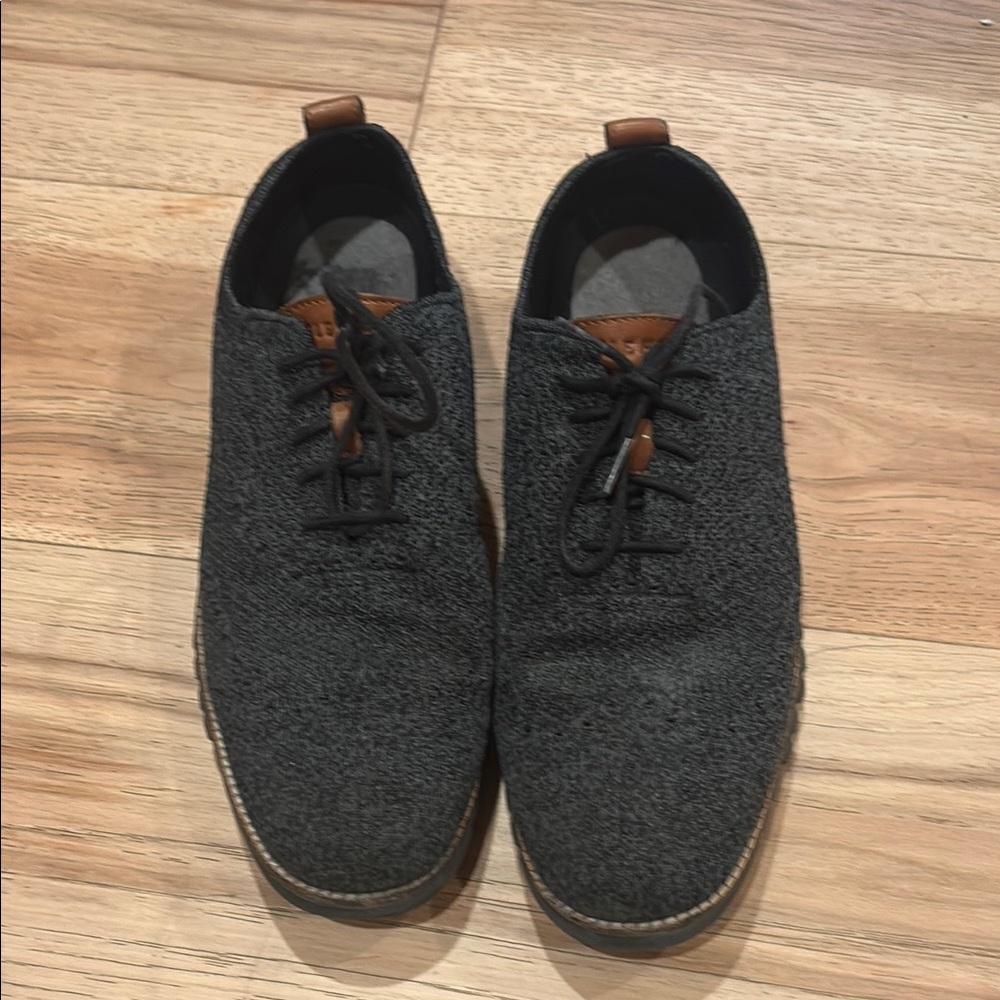 Men's Gray Textured Lace-Up Shoes